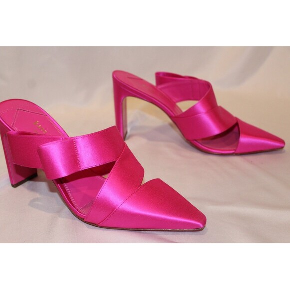KATE SPADE BIANCA SATIN BOW HEELED SANDALS PINK NIB SZ 9 $268 - Picture 3 of 6